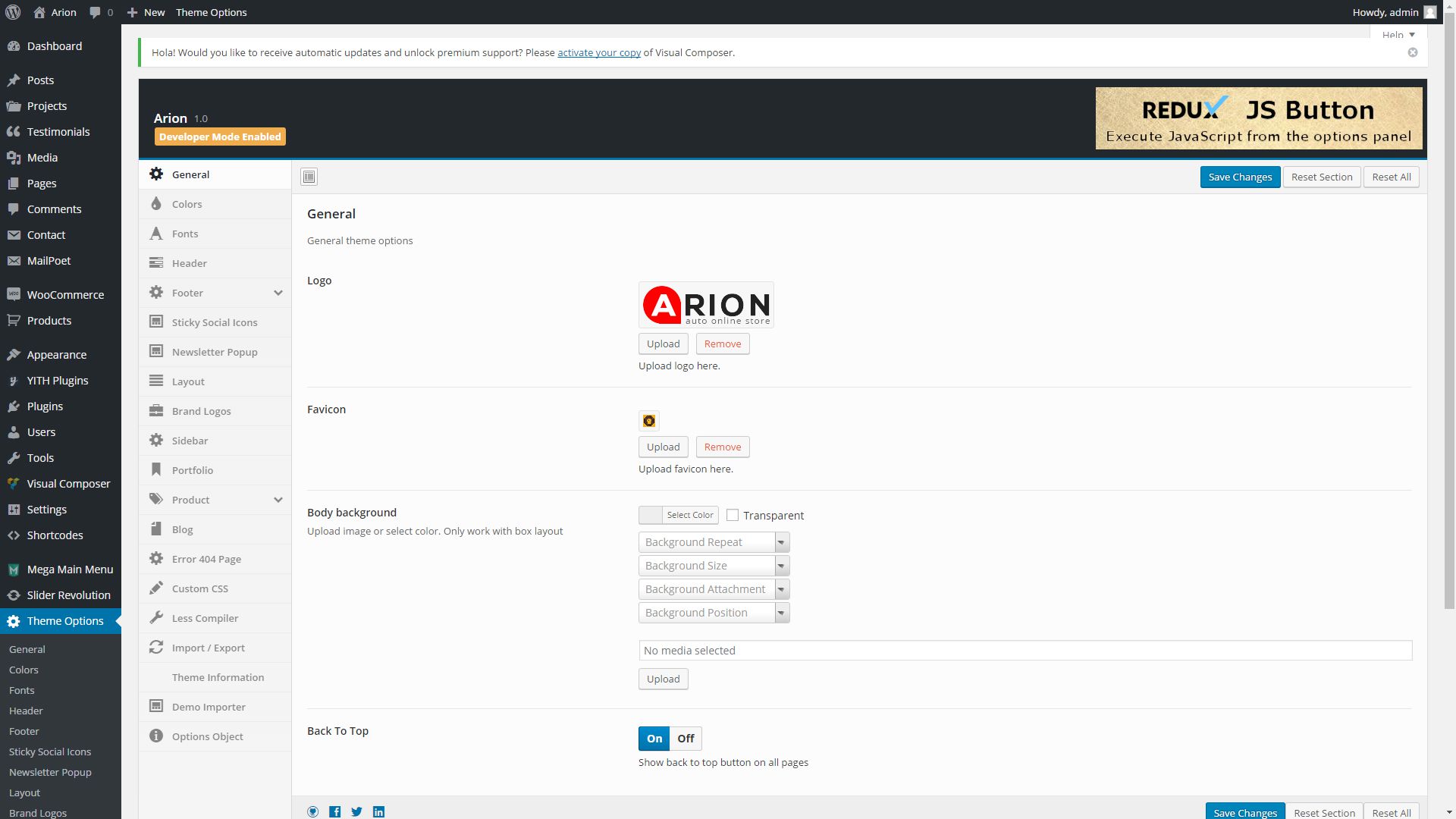Theme Options